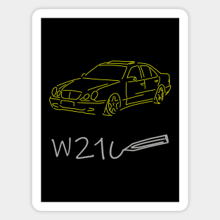 Mercedes W210 front  sketch grey yellow Magnet